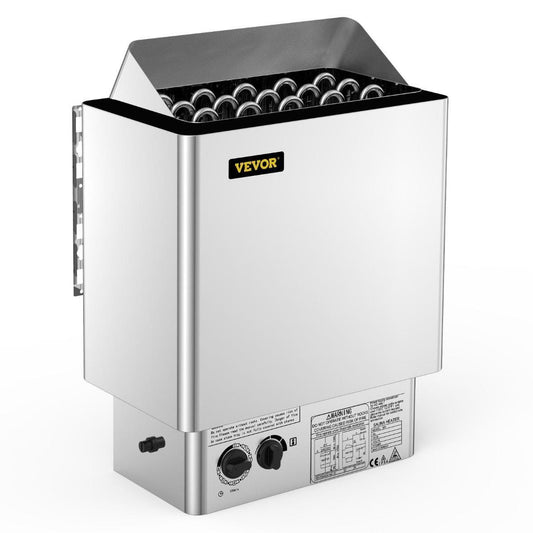9kW Saunaofen Edelstahl für Trocken- & Feuchtsauna mit Timer