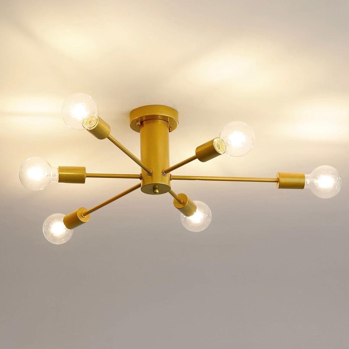 Moderne Deckenleuchte im Mid-Century-Design – Gold