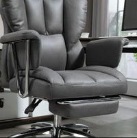 Ergonomischer Bürostuhl mit Liegefunktion Fußstütze & Mikrofaserbezug