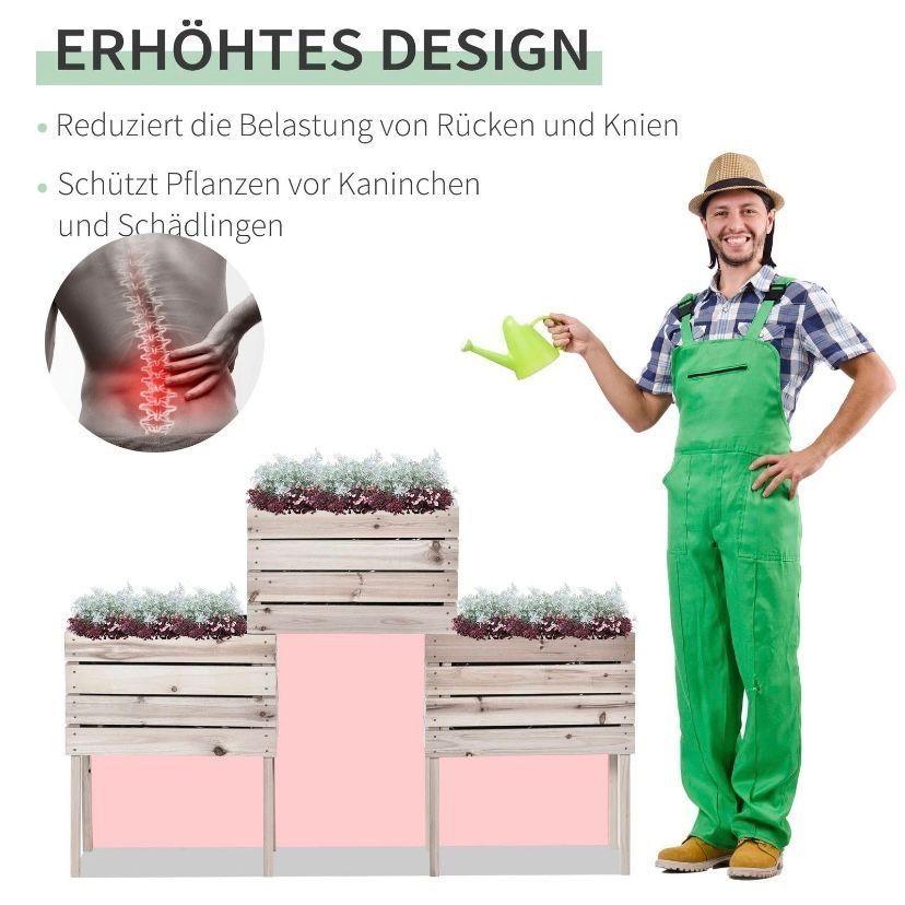 Hochbeet Set Holz stapelbar Pflanzkasten Balkon Garten