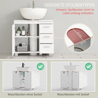 Waschbeckenunterschrank U-Ausschnitt Badschrank mit Schubladen & Soft-Close
