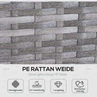5tlg Polyrattan Gartenmöbel Set Lounge Tisch Hocker