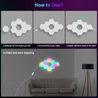LED Hexagon Wandleuchte RGB