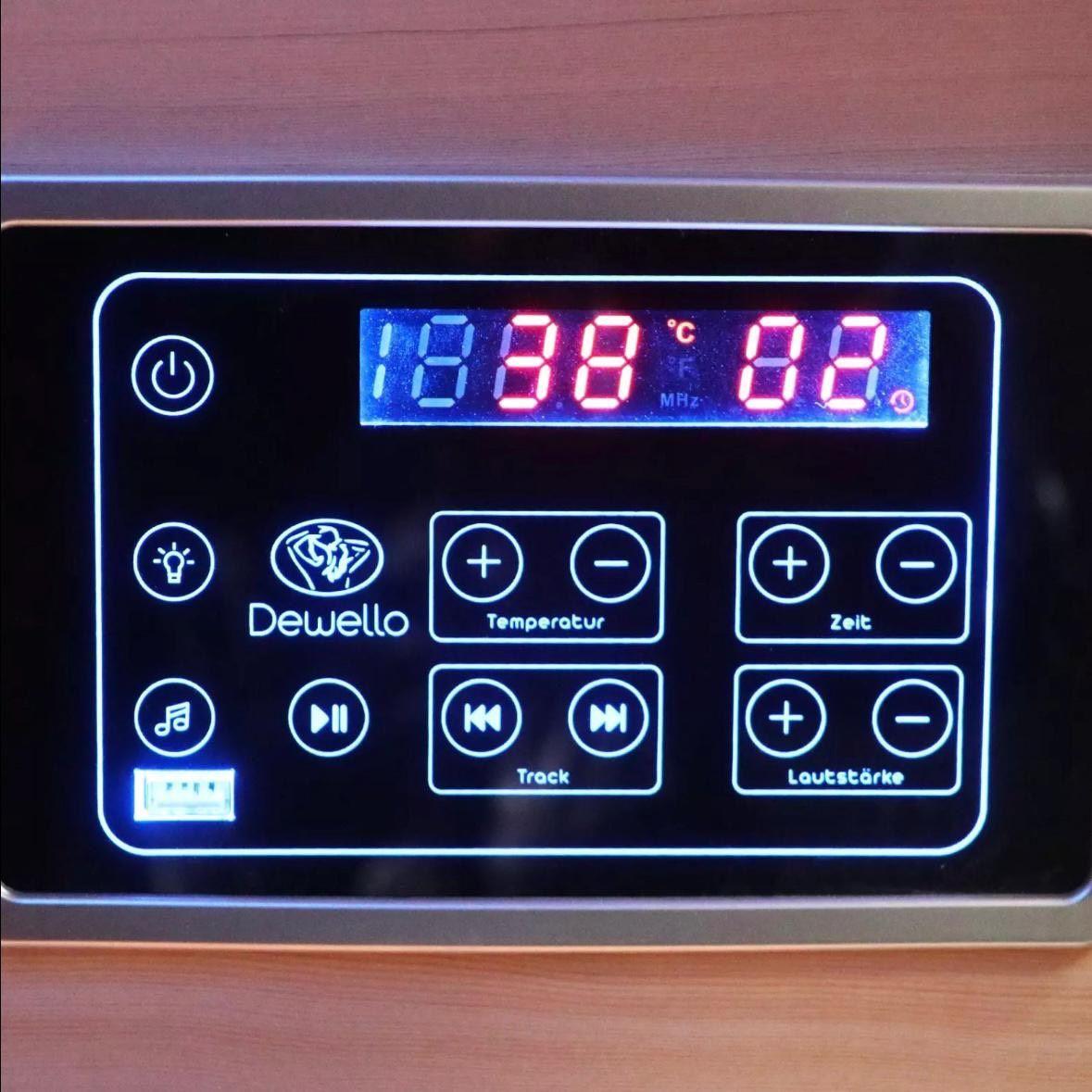 Infrarotkabine 1–2 Personen mit Vollspektrumstrahlern LED & Soundsystem