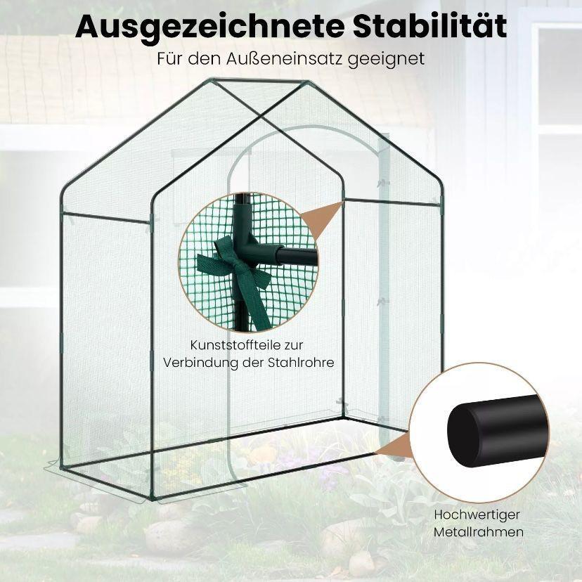Foliengewächshaus 200×80×200cm Garten Gewächshaus