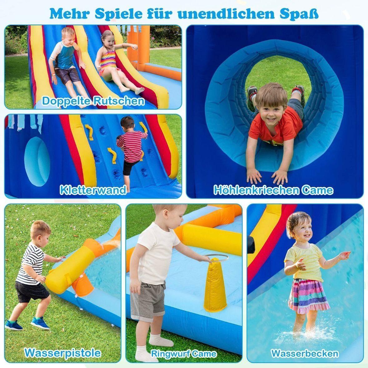 Wasserpark Kinder Hüpfburg mit Rutsche & Kletterwand