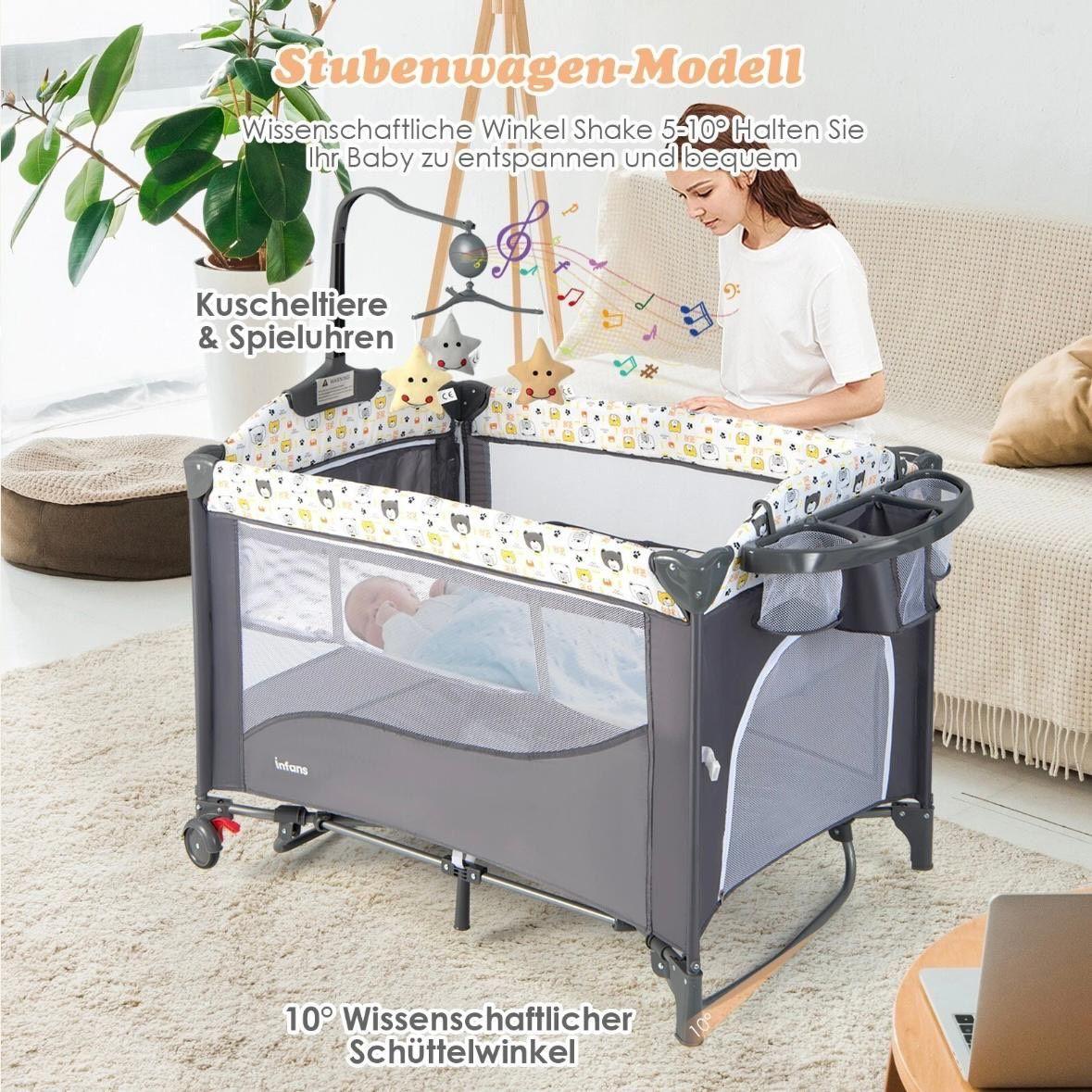 5in1 Babybett mit Wickeltisch & Beistellfunktion
