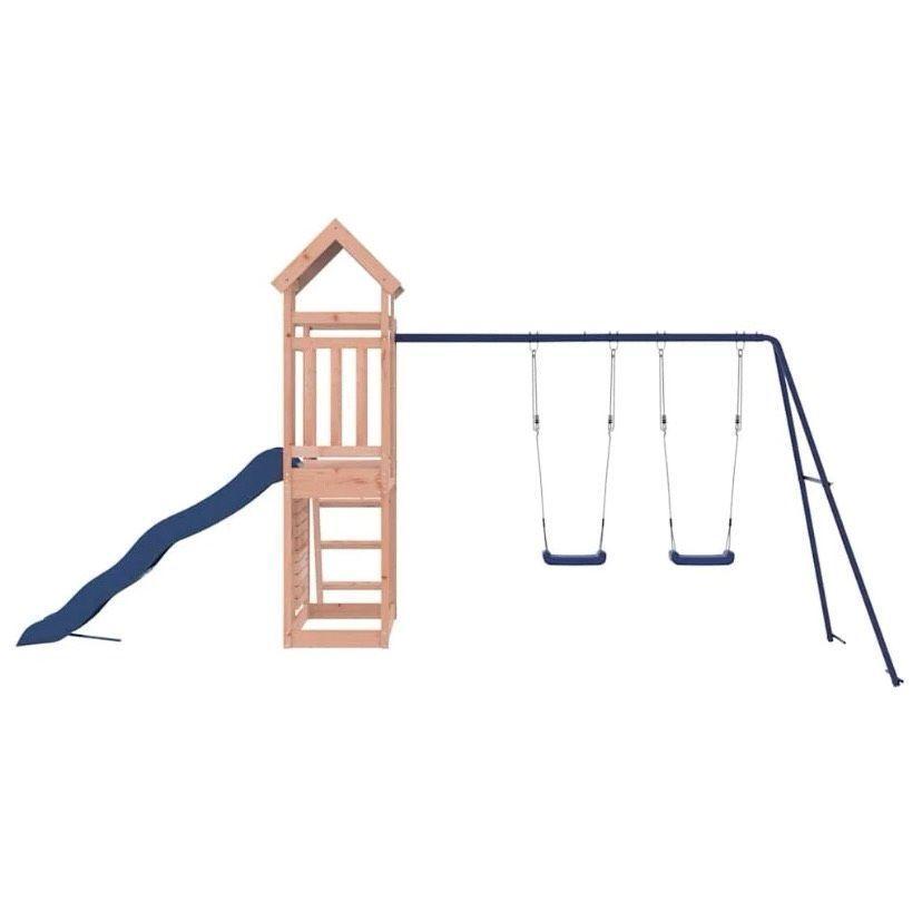 Spielturm mit Rutsche & Doppelschaukel aus Holz