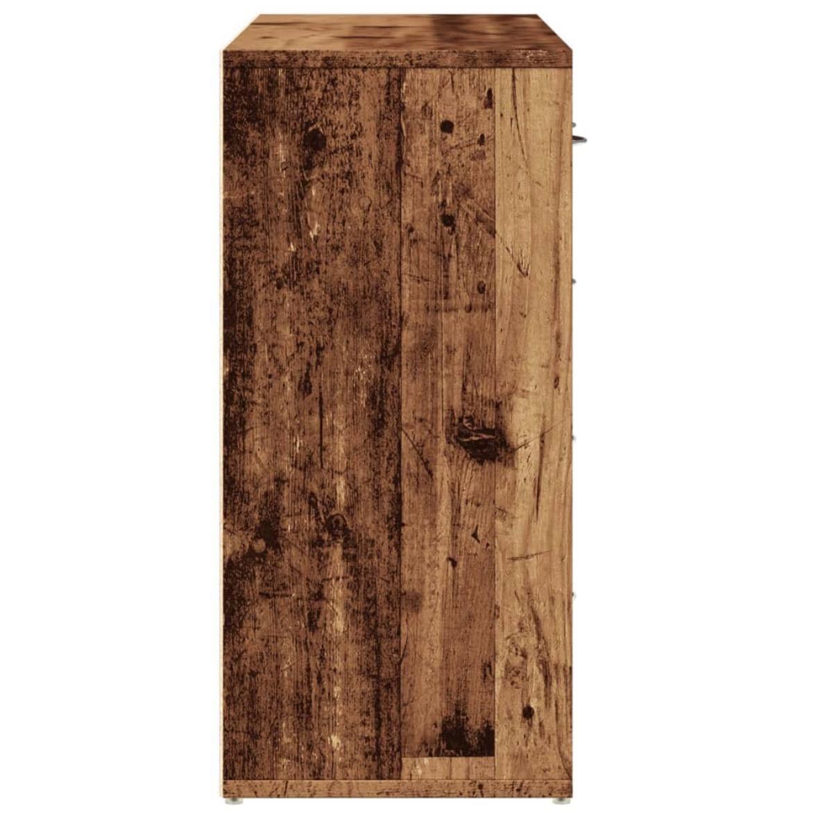 Sideboard mit 4 Schubladen & 2 Türen im Altholz-Look 88 cm