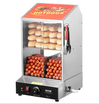 Hot Dog Dampfgarer 2 Etagen mit Brötchenwärmer Edelstahl Gastro