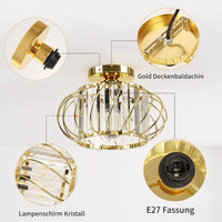 Kristall Deckenleuchte Gold E27