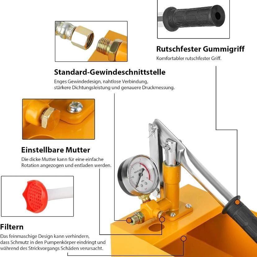 Druckprüfpumpe 25Kg manuell tragbar