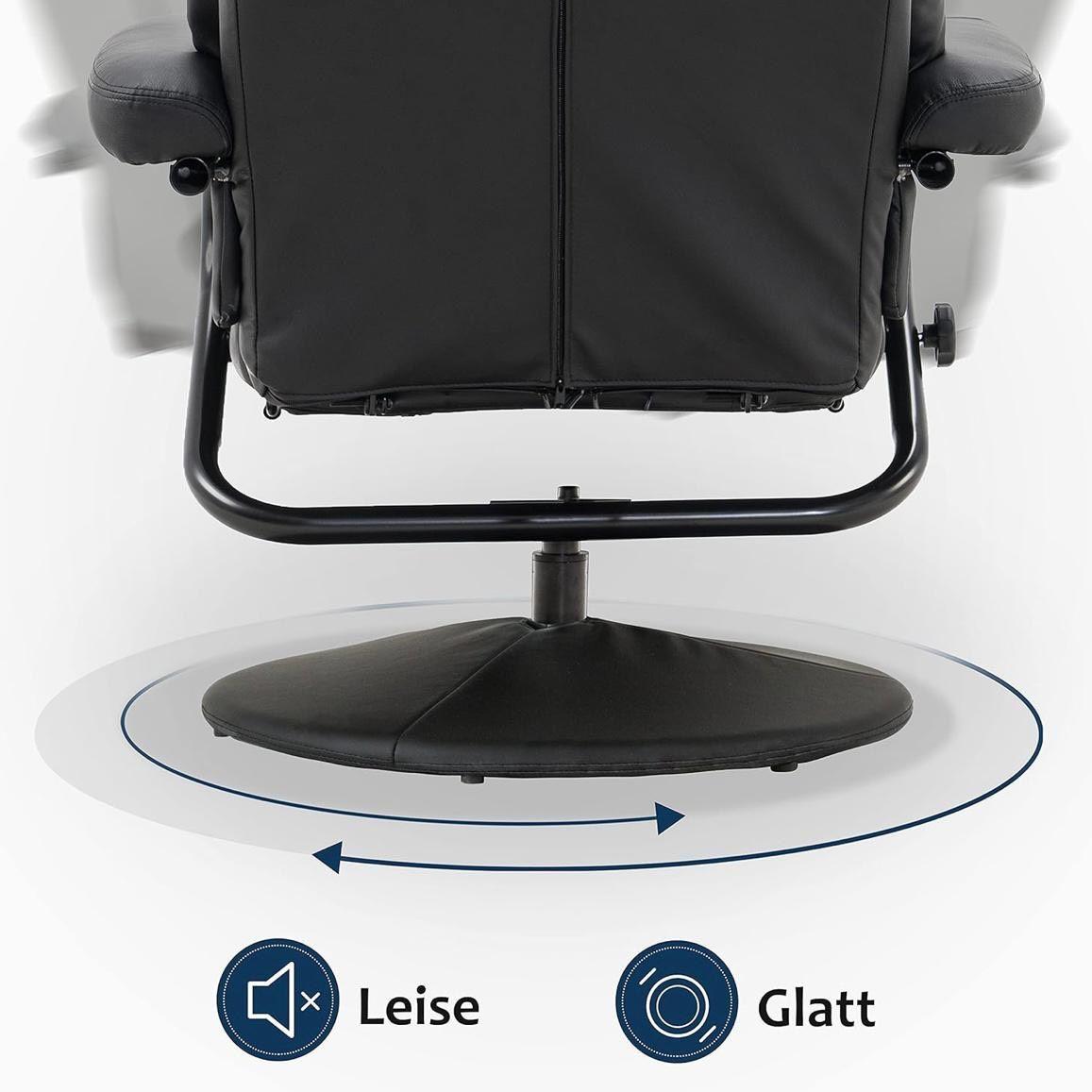 Moderner Relaxsessel mit Hocker drehbar & verstellbar