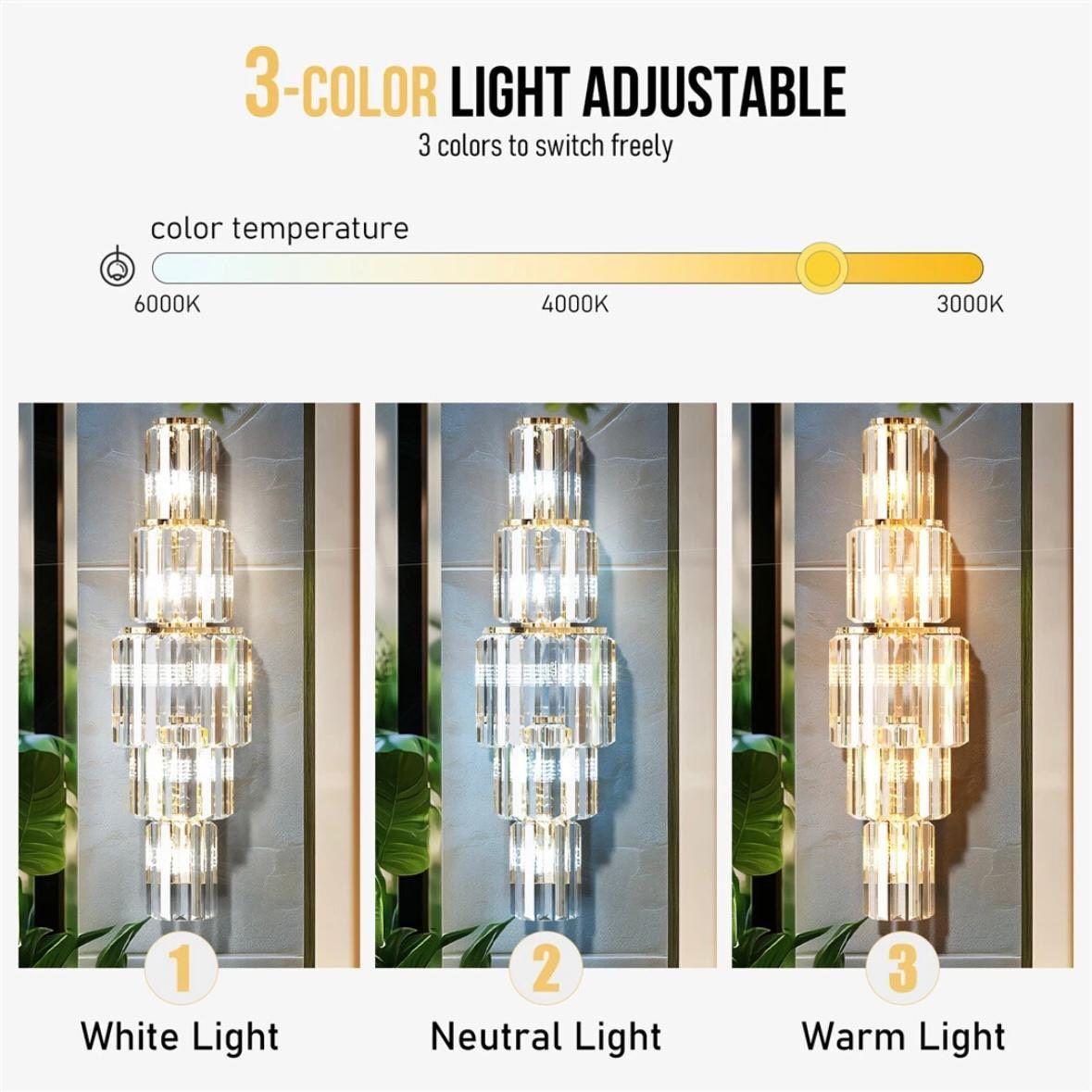 Kristall-Wandleuchte LED dimmbar luxuriöses Design