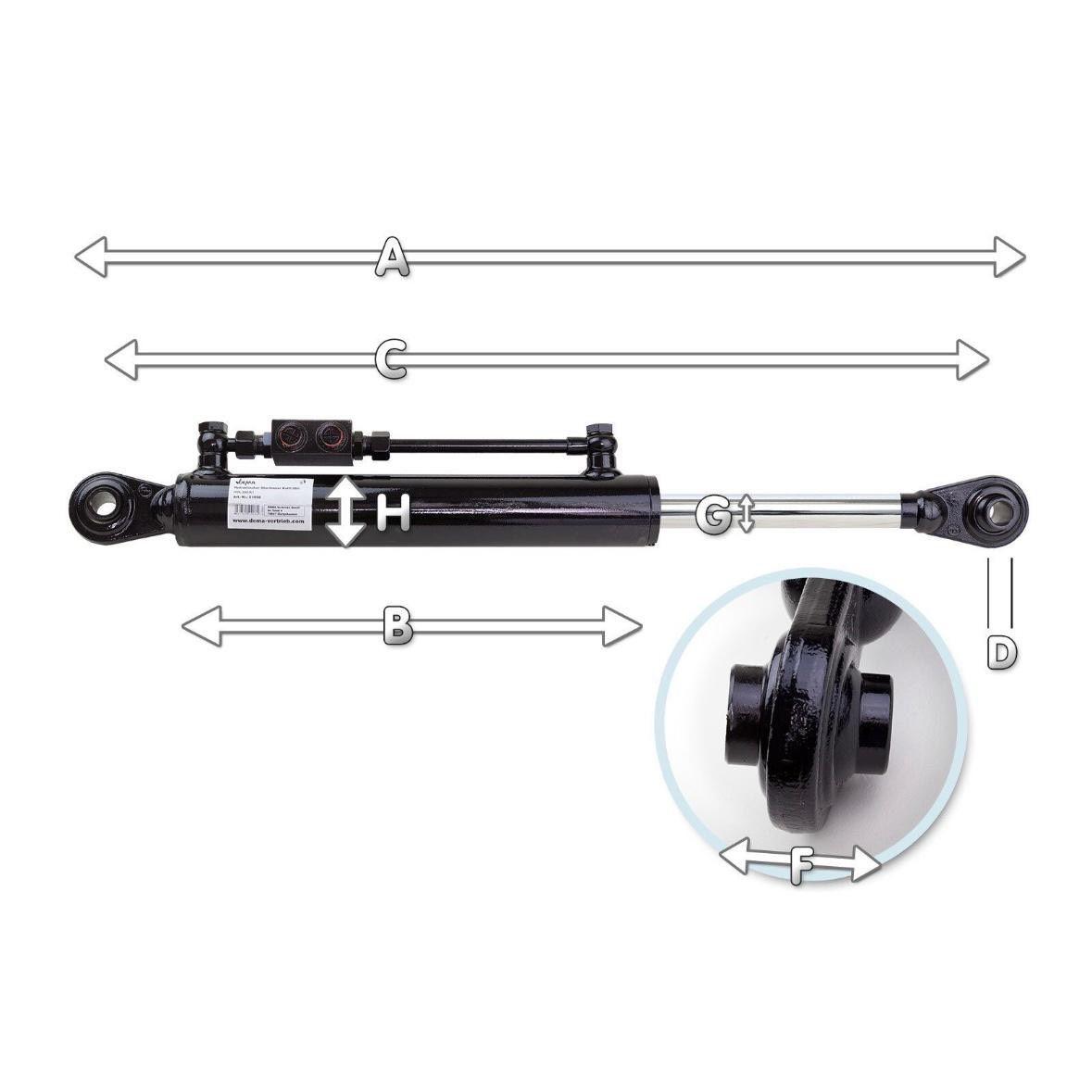 Hydraulischer Oberlenker Kat. I für Traktor mit Sperrblock