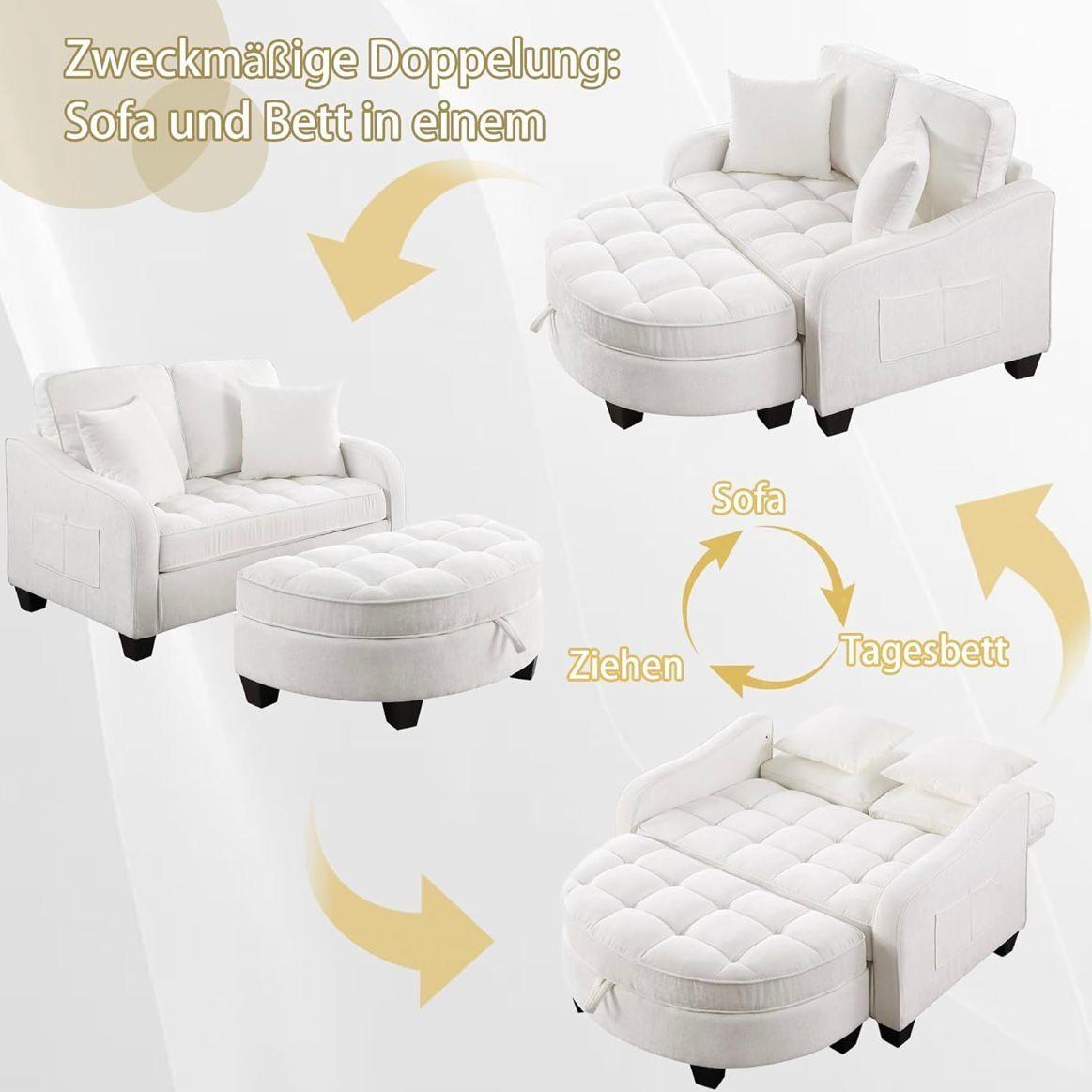 Modulares Schlafsofa 2in1 mit Schlaffunktion Beige