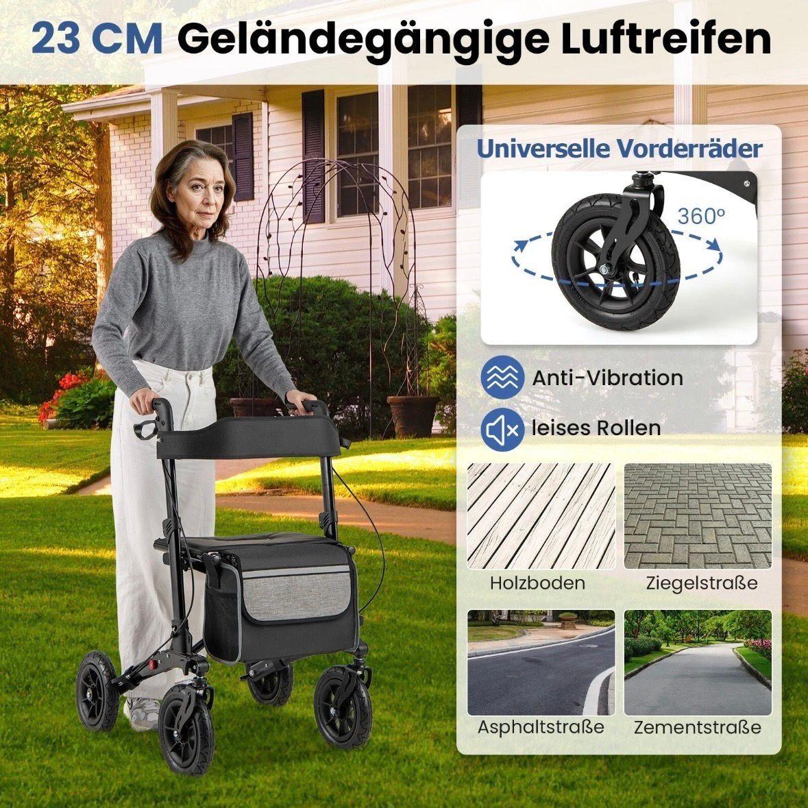 Faltbarer Rollator höhenverstellbar bis 140kg