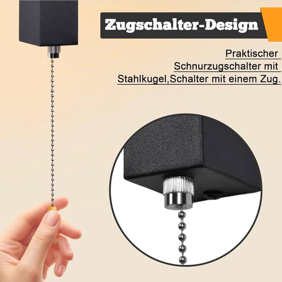 Moderne Wandleuchte mit Zugschalter rundes Design