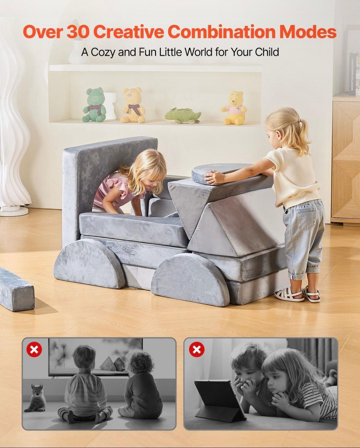 14tlg Modulares Kinder Spiel- & Kuschellandschaft