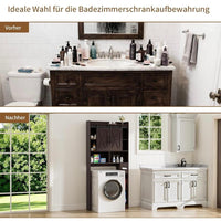 Waschmaschinenschrank Überbau Badregal mit Stauraum & Türen Dunkelbraun