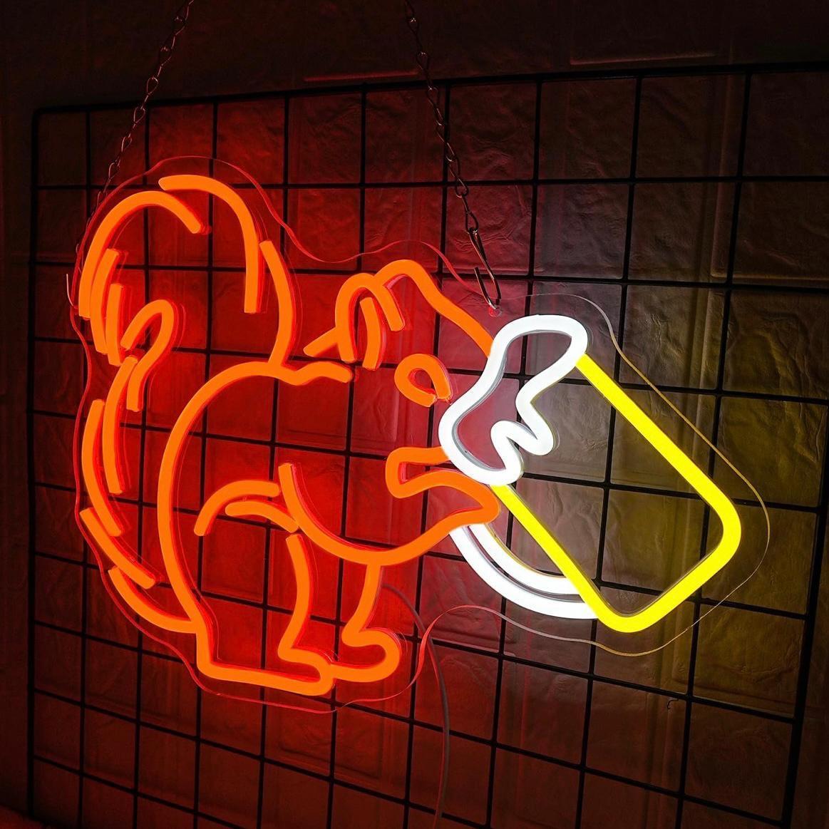LED Neon Schild Eichhörnchen