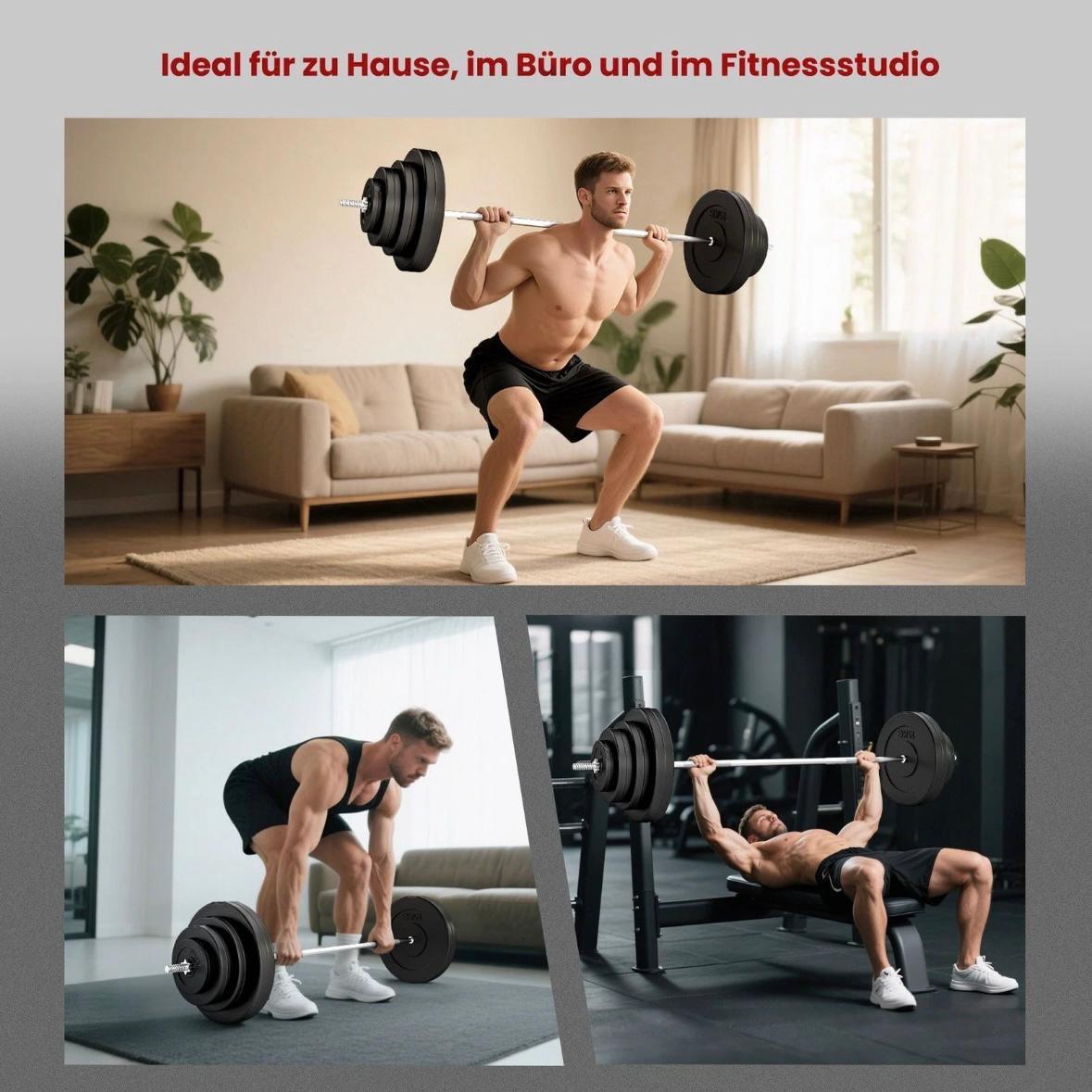 70-kg Langhantelset für effektives Ganzkörpertraining