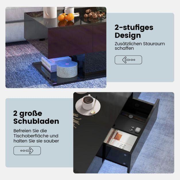 LED Couchtisch mit Schubladen