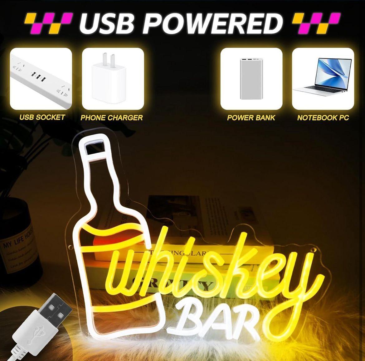 LED Neon Schild Whiskey Bar