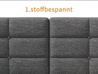 Polsterbett Grau mit LED USB & Schubladen 90x200cm