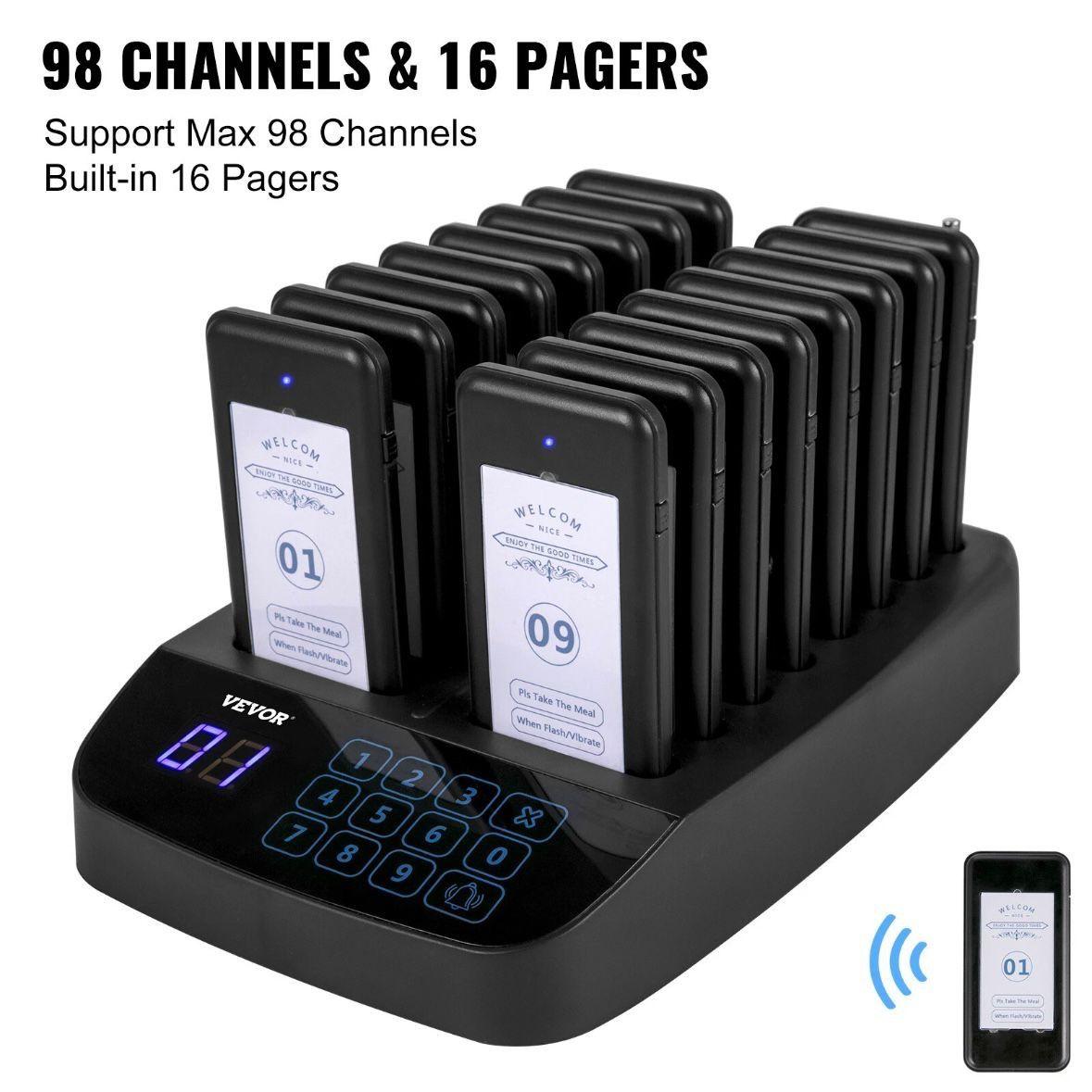 16x Drahtloses Pager-System Restaurant Funkrufanlage