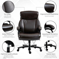 Ergonomischer Bürostuhl Braun mit Wippfunktion & PU-Leder