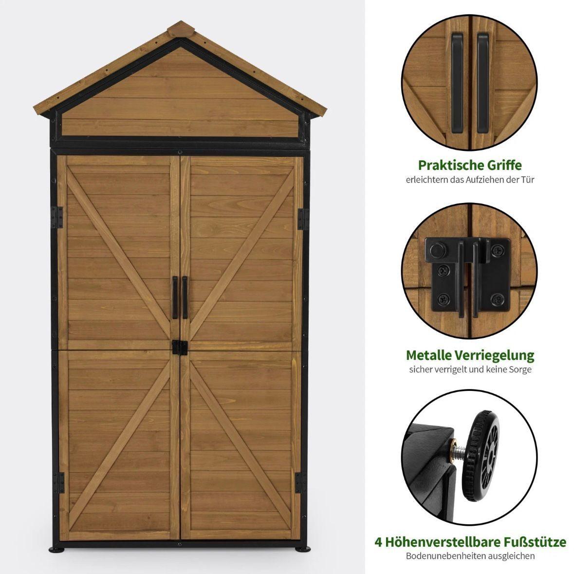 Gartenschrank Holz Geräteschrank Gerätehaus Werkzeugschrank