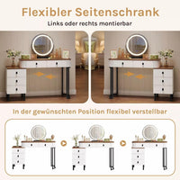 Schminktisch mit LED-Spiegel & 5 Schubladen