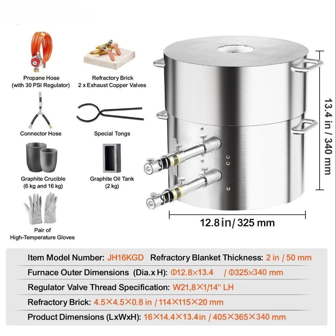 Propan 16kg Schmelzofen Set Metall Gießofen