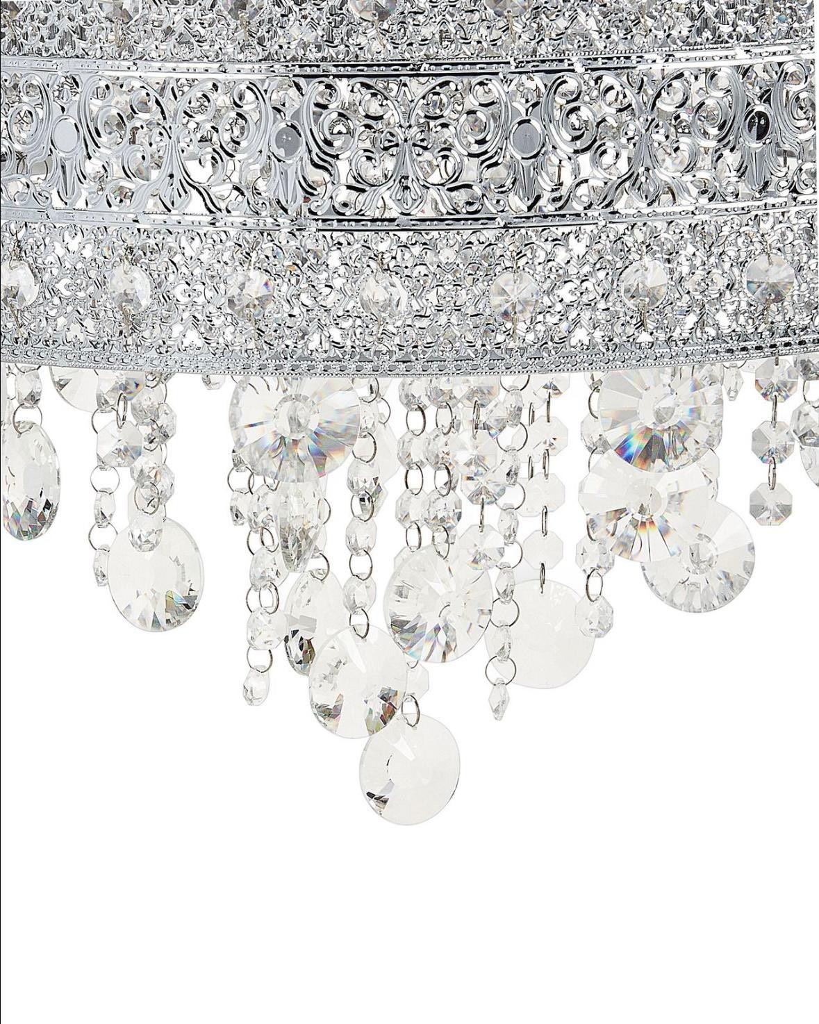 Eleganter Kristall-Kronleuchter in Silber 6-flammig