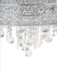 Eleganter Kristall-Kronleuchter in Silber 6-flammig