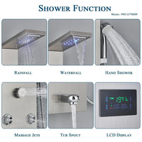 Duschpaneel Edelstahl Duschsäule mit Regendusche Wasserfall Massage Handbrause