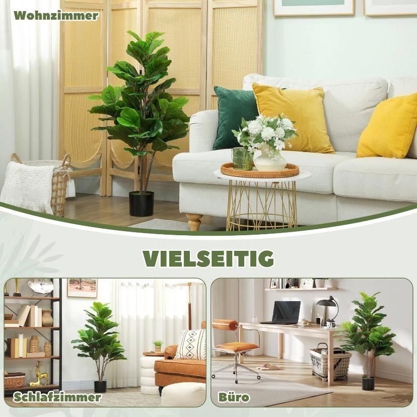 Kunstpflanze Geigenfeige 110cm Zimmerpflanze Deko