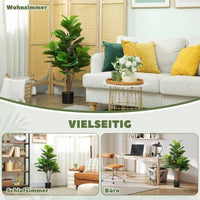 Kunstpflanze Geigenfeige 110cm Zimmerpflanze Deko
