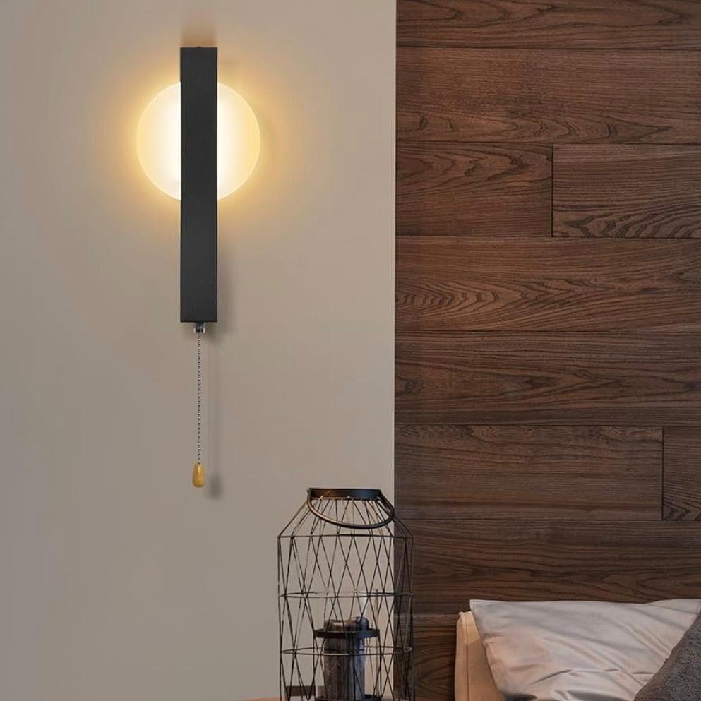 Moderne Wandleuchte mit Zugschalter rundes Design