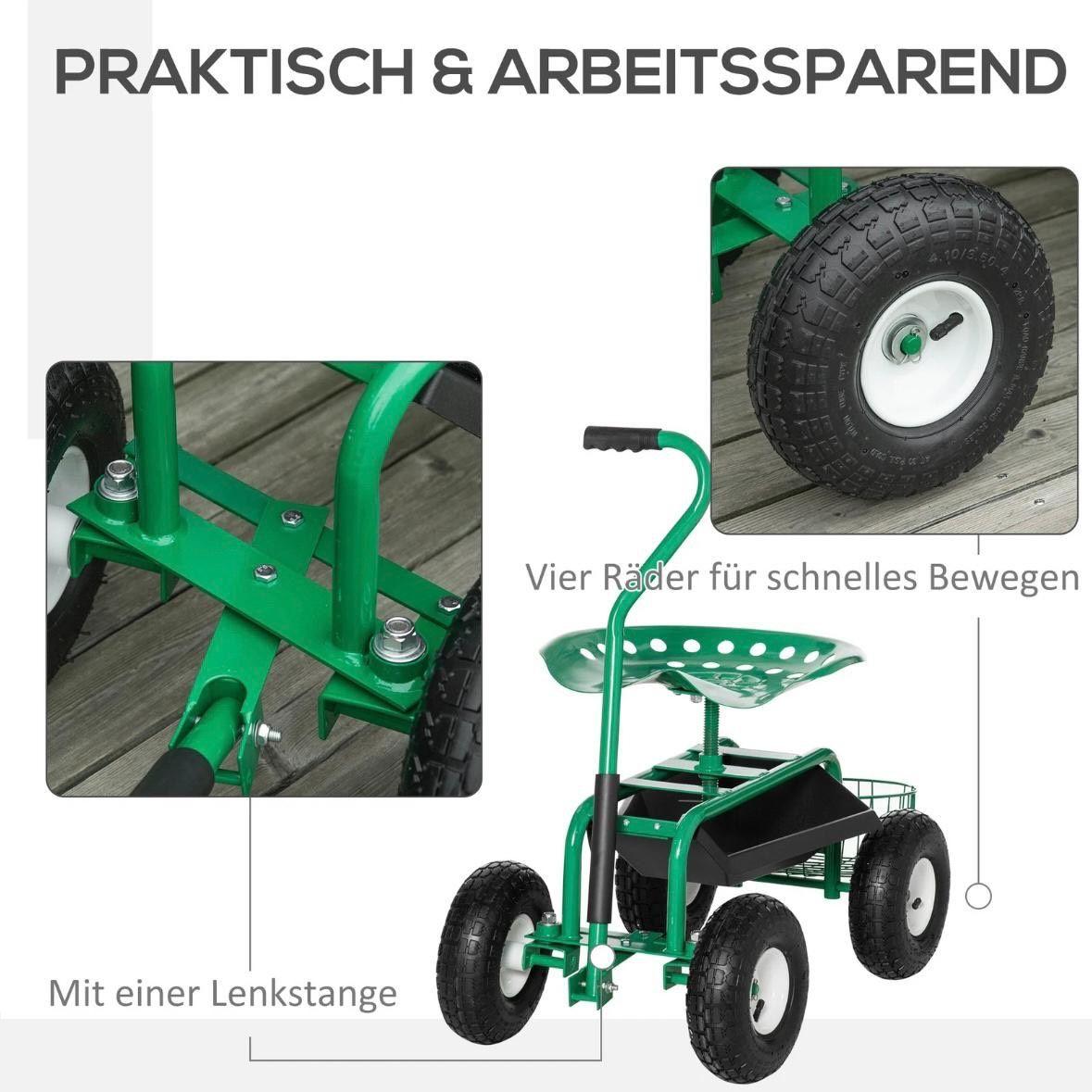 Gartenwagen mit Sitz Rollsitz Gartenarbeit