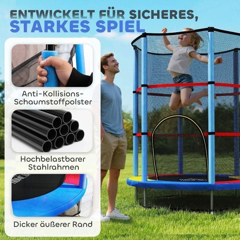 Kindertrampolin Ø140cm mit Sicherheitsnetz Indoor & Outdoor