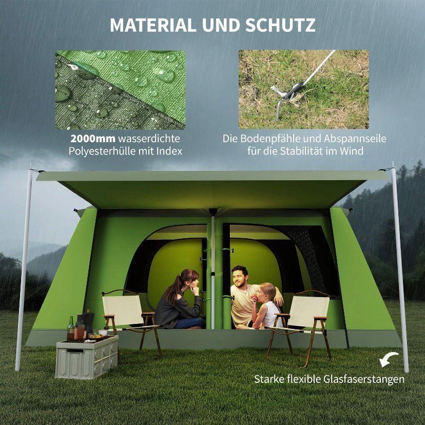 Familien-Campingzelt für 4–8 Personen mit 2 Kabinen & Wohnbereich