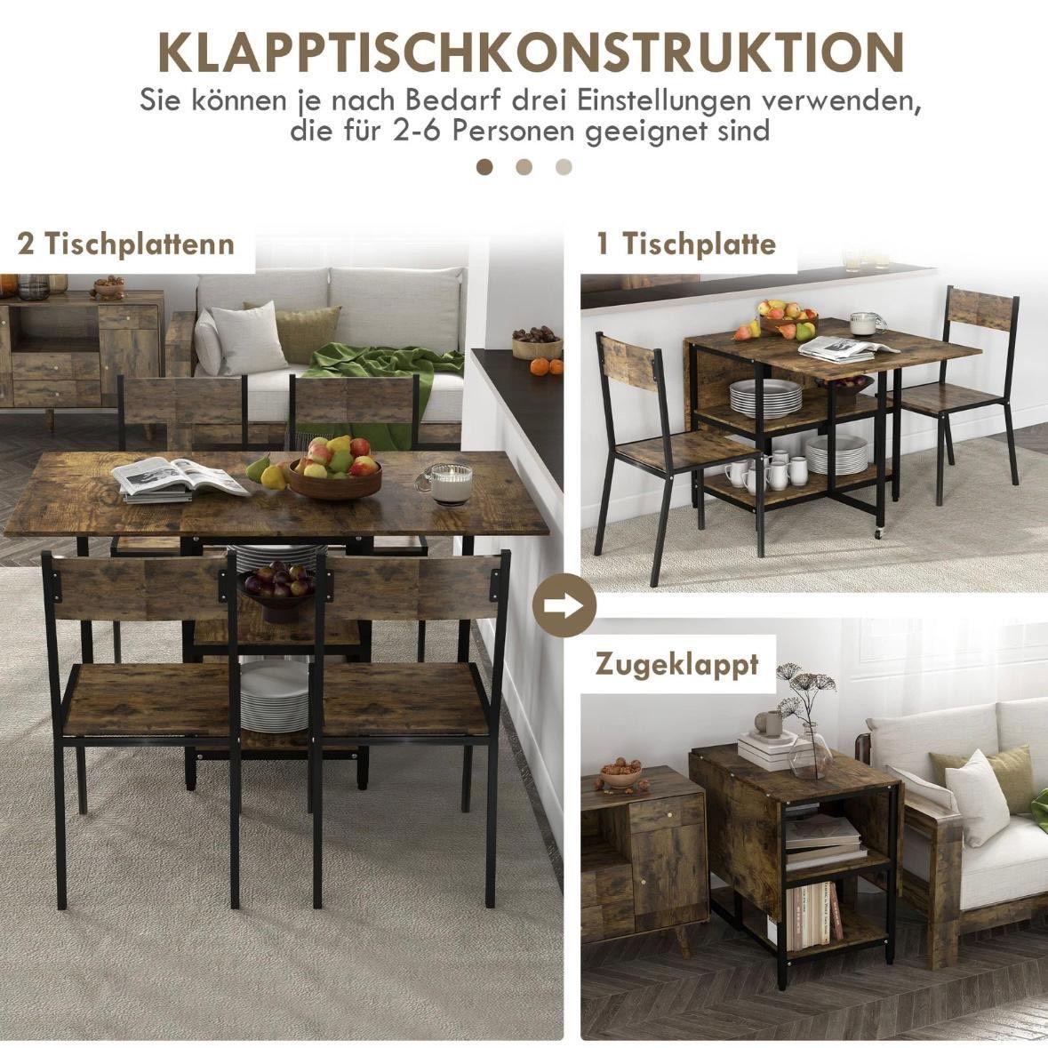 Klapptisch ausziehbar mit Regal