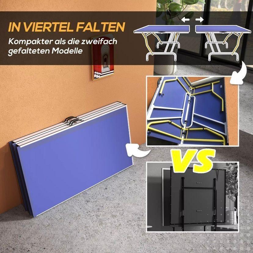 Klappbare Tischtennisplatte platzsparend inkl. Zubehör