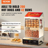 Hot Dog Dampfgarer 2 Etagen mit Brötchenwärmer Edelstahl Gastro