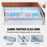 Eisvitrine 362L Tiefkühltruhe mit LED & Glasschiebetüren