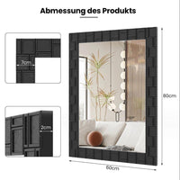 Wandspiegel Schwarz Holzrahmen Rechteck Spiegel 80x60 Modern