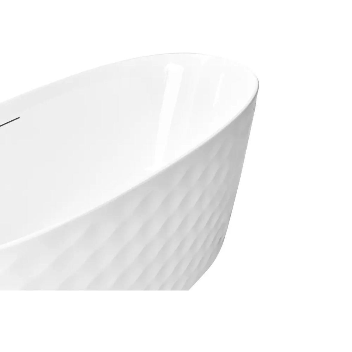 Freistehende Badewanne 170cm Oval Acryl Diamantmuster 289L