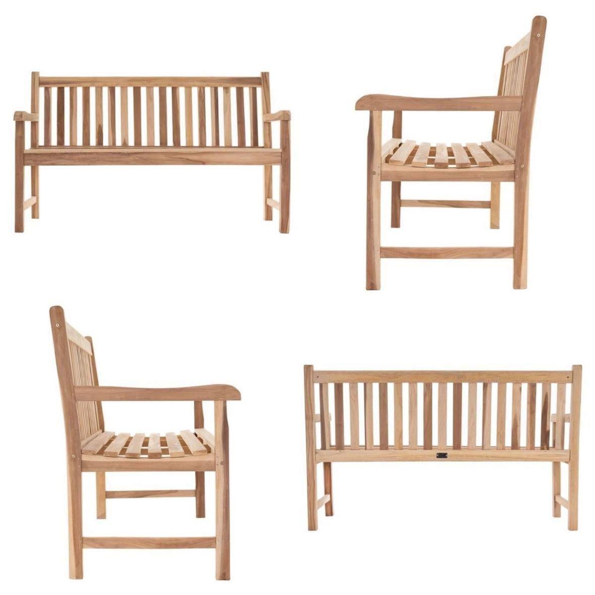 Teak Gartenbank 3 Sitzer Holzbank 150cm